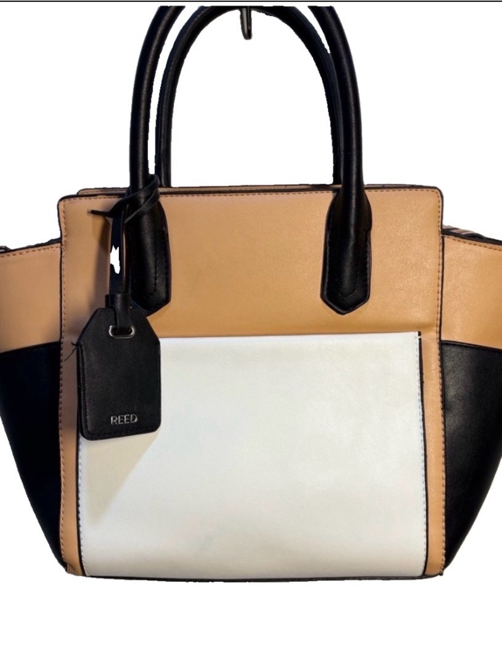 REED by Reed Krakoff for Kohl’s Women's Color Block Satchel Black, Tan, Cream